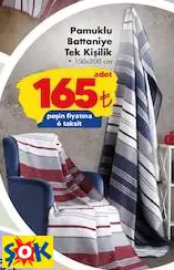 PAMUKLU BATTANİYE TEK KİŞİLİK